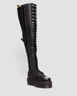 Dr. Martens Boots Plateformes 28 œillets XTRM Max En Cuir Virginia Noir — Virginia Store