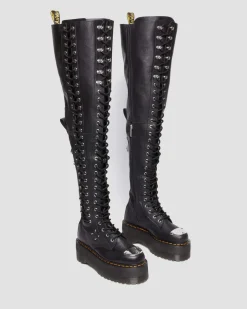 Dr. Martens Boots Plateformes 28 œillets XTRM Max En Cuir Virginia Noir — Virginia Store