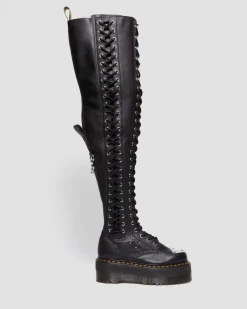 Dr. Martens Boots Plateformes 28 œillets XTRM Max En Cuir Virginia Noir — Virginia Store