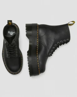 Dr. Martens Boots Plateformes 1460 Pascal Max En Cuir Noir — Pisa Discount