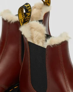 Dr. Martens Boots Plateformes 2976 Quad Doublées De Fourrure Synthétique Marron — Abruzzo Wp Best Sale