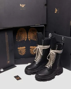 Dr. Martens Boots Plateformes 1918 Rick Owens DMXL En Cuir Noir — Lunar Online