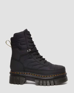 Dr. Martens Boots Plateformes Audrick 8i Quilted BLACK — Rubberised Leather+Warm Quilted Flash Sale