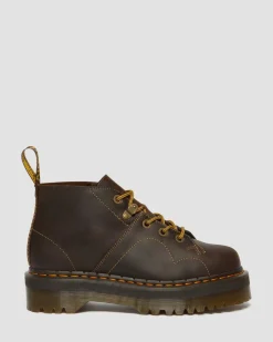 Dr. Martens Boots Plateformes Church Arc En Cuir Crazy Horse Marron foncé — Crazy Horse Fashion