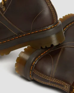 Dr. Martens Boots Plateformes Church Arc En Cuir Crazy Horse Marron foncé — Crazy Horse Fashion