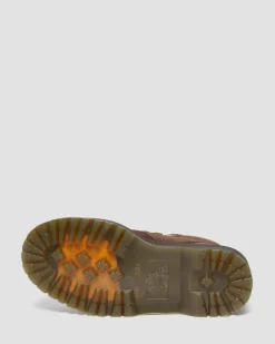 Dr. Martens Boots Plateformes Devon Gothic Americana En Cuir Dark Brown — Classic Pull Up Reptile Emboss+ E.H.Suede  Fashion