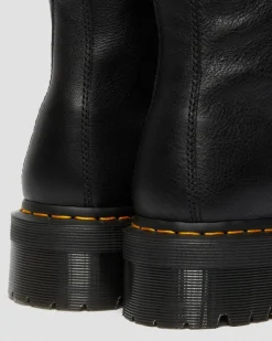 Dr. Martens Boots Plateformes Jadon En Cuir Fourrées Noir — Pisa Outlet