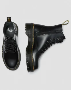 Dr. Martens Boots Plateformes Jadon En Cuir Smooth Noir — Polished Smooth Sale