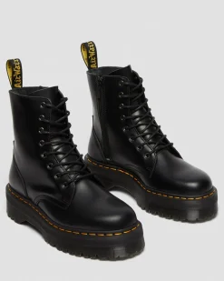 Dr. Martens Boots Plateformes Jadon En Cuir Smooth Noir — Polished Smooth Sale