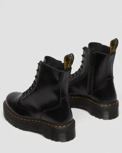Dr. Martens Boots Plateformes Jadon En Cuir Smooth Noir — Polished Smooth Sale