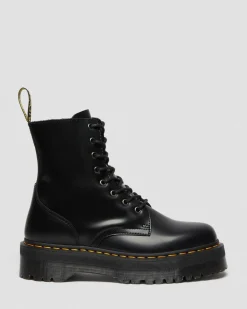 Dr. Martens Boots Plateformes Jadon En Cuir Smooth Noir — Polished Smooth Sale