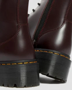 Dr. Martens Boots Plateformes Jadon En Cuir Smooth Bordeaux — Smooth Leather Hot
