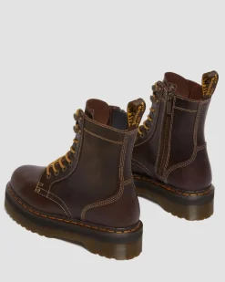 Dr. Martens Boots Plateformes Jadon En Cuir Marron — Crazy Horse Store