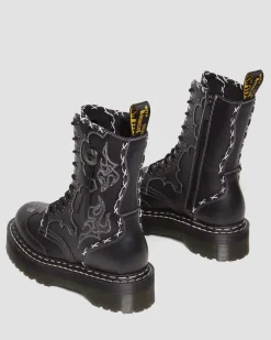 Dr. Martens Boots Plateformes Jadon Hi Contrast Stitch En Cuir Noir — Wanama Cheap