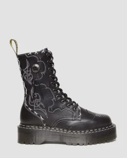 Dr. Martens Boots Plateformes Jadon Hi Contrast Stitch En Cuir Noir — Wanama Cheap