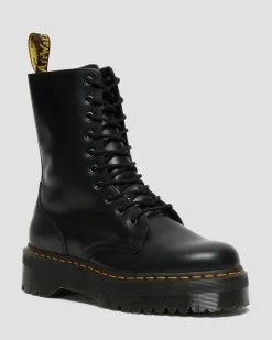 Dr. Martens Boots Plateformes Jadon Hi En Cuir Smooth Noir — Polished Smooth Discount