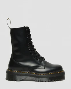 Dr. Martens Boots Plateformes Jadon Hi En Cuir Smooth Noir — Polished Smooth Discount
