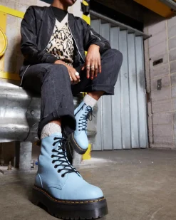 Dr. Martens Boots Plateformes Jadon III En Cuir Pisa Bleu — Pisa Online