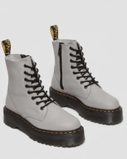 Dr. Martens Boots Plateformes Jadon III En Cuir Pisa Gris — Pisa Best