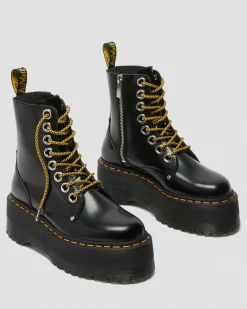Dr. Martens Boots Plateformes Jadon Max En Cuir Buttero Noir — Buttero Cheap