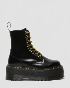 Dr. Martens Boots Plateformes Jadon Max En Cuir Buttero Noir — Buttero Cheap