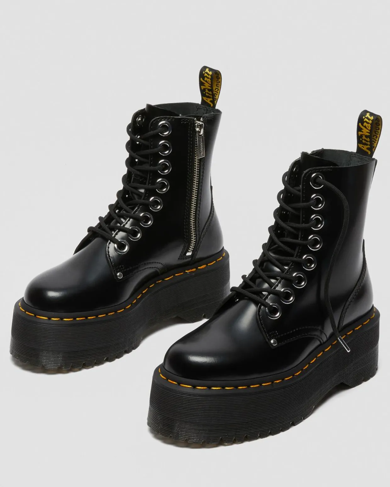 Dr. Martens Boots Plateformes Jadon Max En Cuir Buttero Noir — Buttero Cheap