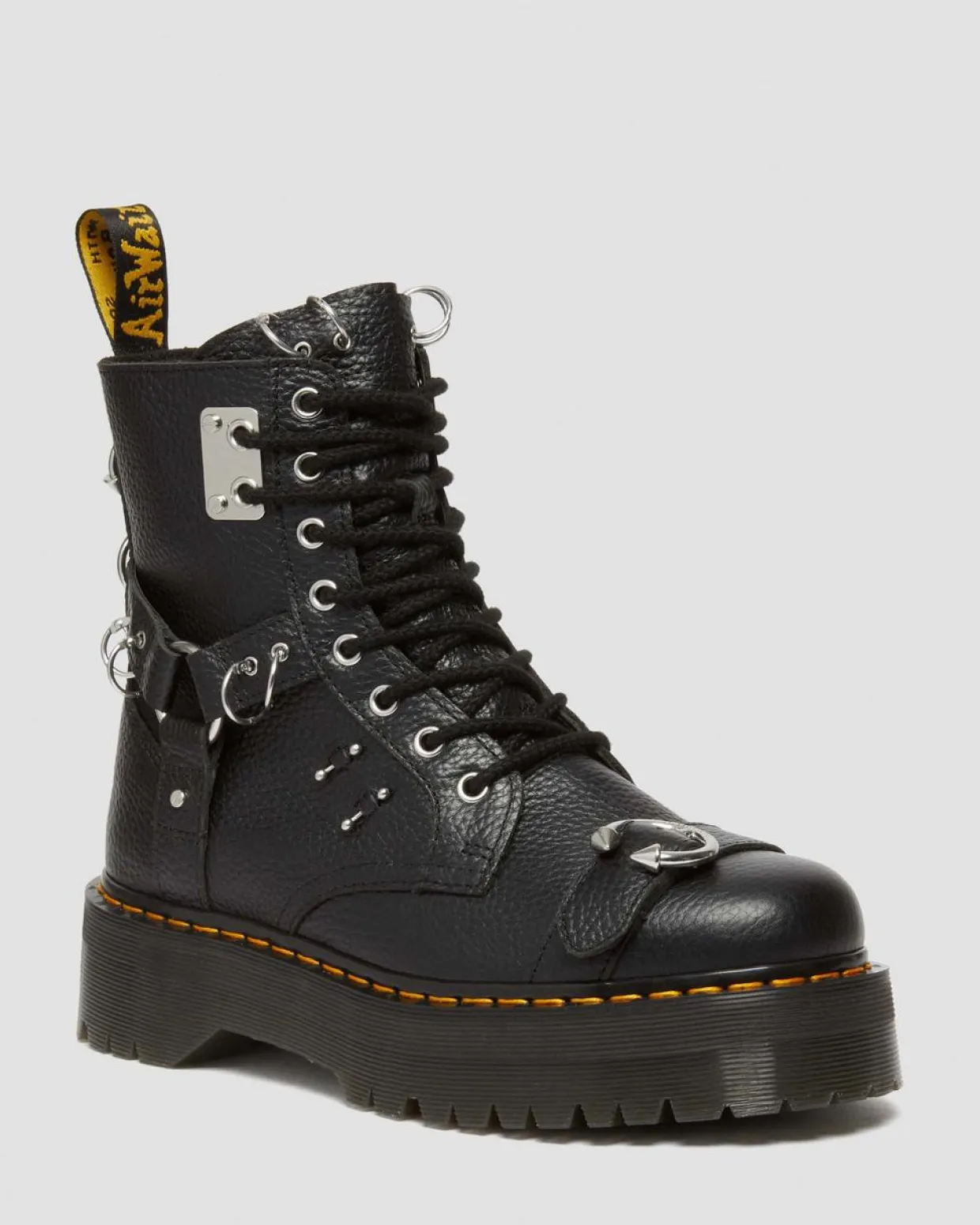 Dr. Martens Boots Plateformes Jadon Piercing En Cuir Milled Nappa Noir — Milled Nappa Cheap
