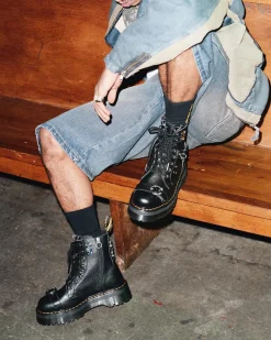 Dr. Martens Boots Plateformes Jadon Piercing En Cuir Milled Nappa Noir — Milled Nappa Cheap