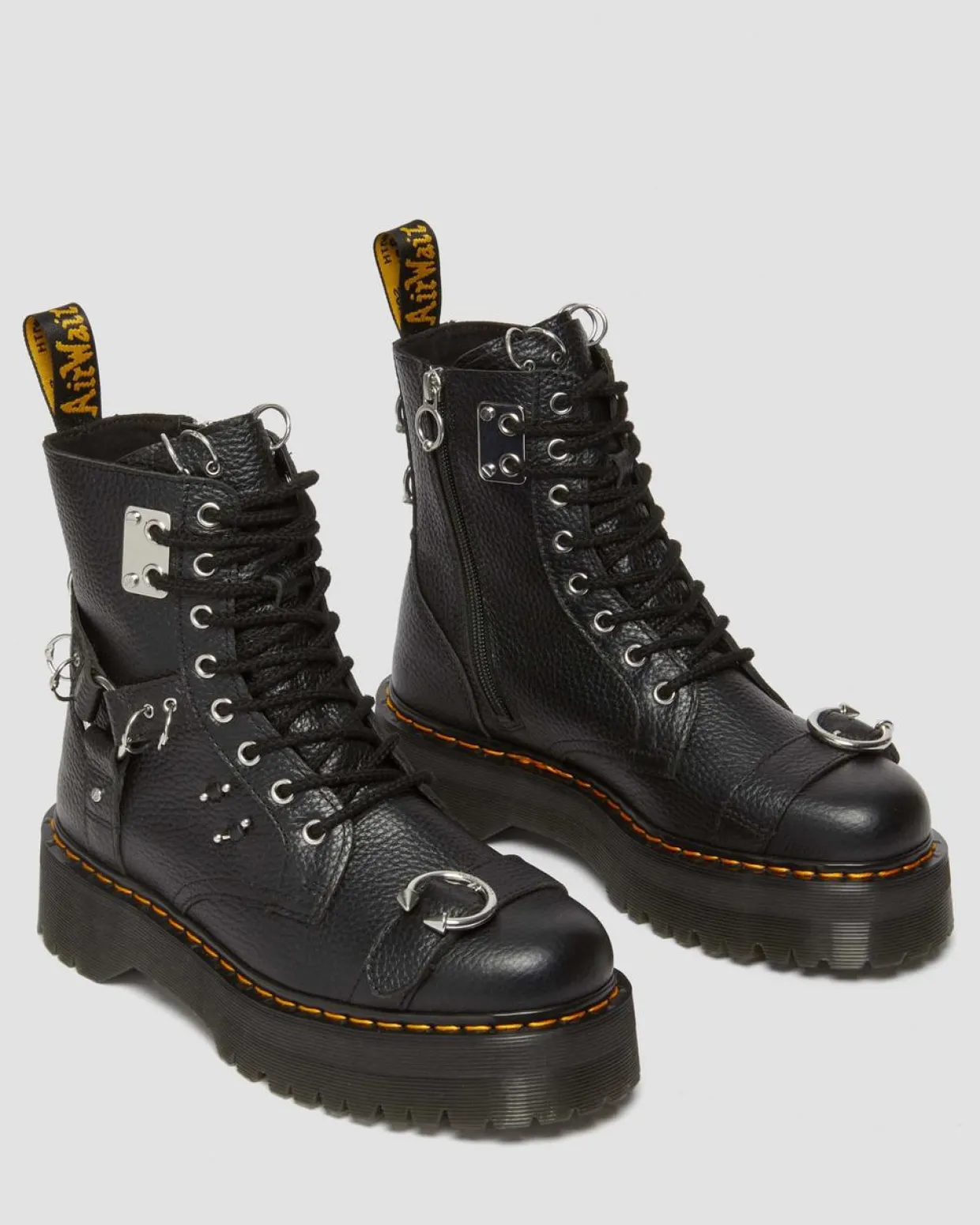 Dr. Martens Boots Plateformes Jadon Piercing En Cuir Milled Nappa Noir — Milled Nappa Cheap