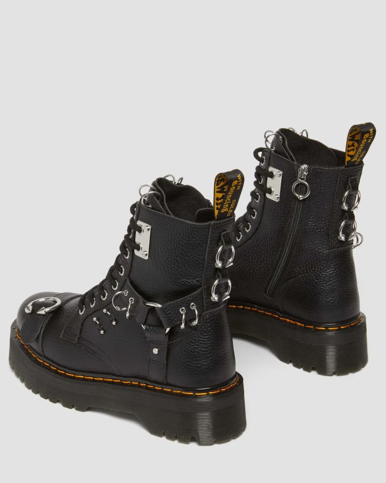 Dr. Martens Boots Plateformes Jadon Piercing En Cuir Milled Nappa Noir — Milled Nappa Cheap