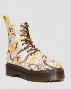 Dr. Martens Boots Plateformes Jadon Retro Ray Canvas Vegan Retro Ray — Canvas Clearance