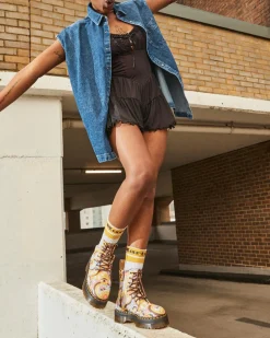 Dr. Martens Boots Plateformes Jadon Retro Ray Canvas Vegan Retro Ray — Canvas Clearance
