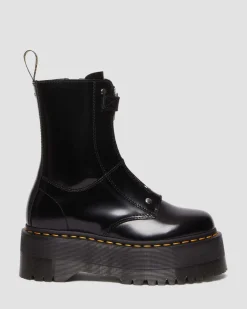 Dr. Martens Boots Plateformes Jetta Hi Max En Cuir Buttero Noir — Buttero Cheap