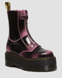 Dr. Martens Boots Plateformes Jetta Hi Max En Cuir Effet Vieilli Fondant Pink — Arcadia Store