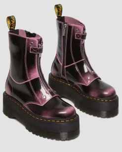 Dr. Martens Boots Plateformes Jetta Hi Max En Cuir Effet Vieilli Fondant Pink — Arcadia Store