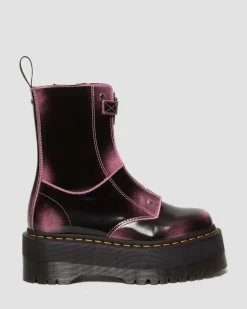 Dr. Martens Boots Plateformes Jetta Hi Max En Cuir Effet Vieilli Fondant Pink — Arcadia Store