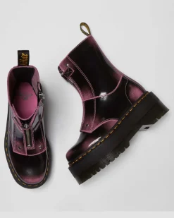Dr. Martens Boots Plateformes Jetta Hi Max En Cuir Effet Vieilli Fondant Pink — Arcadia Store