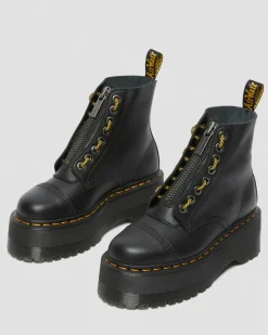 Dr. Martens Boots Plateformes Sinclair Max En Cuir Pisa Noir — Pisa Fashion