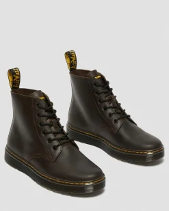 Dr. Martens Boots Thurston Chukka En Cuir Crazy Horse Marron foncé — Crazy Horse Online
