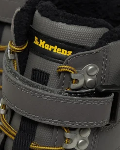 Dr. Martens Boots Utilitaires Combs Tech Doublées De Fourrure Synthétique Gris acier — Grove+Coated Canvas Best Sale
