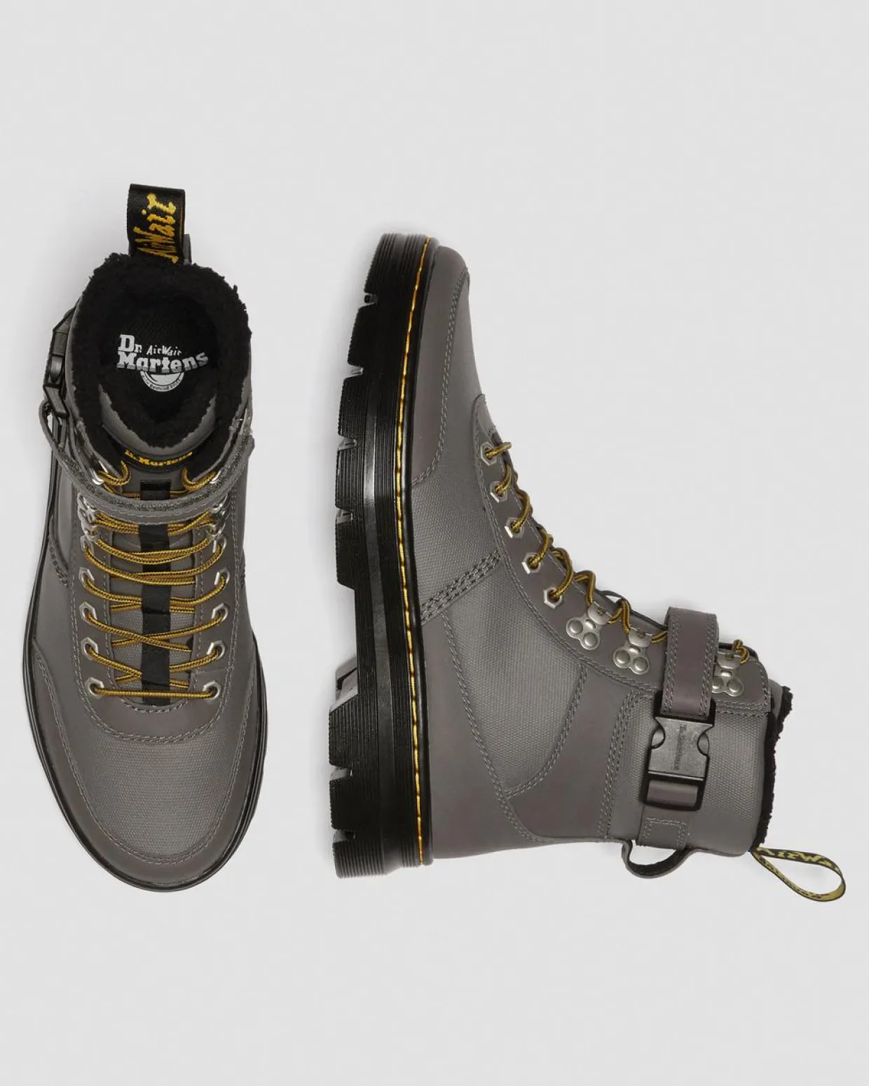 Dr. Martens Boots Utilitaires Combs Tech Doublées De Fourrure Synthétique Gris acier — Grove+Coated Canvas Best Sale