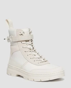 Dr. Martens Boots Utilitaires Combs Tech En Poly Et En Daim Off White+Natural — Poly Ripstop + Eh Suede + Ajax New