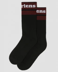 Dr. Martens Chaussettes Athletic Logo En Coton Biologique Mélangé Noir+Rouge Cherry Red+Blanc — Cotton Blend Best