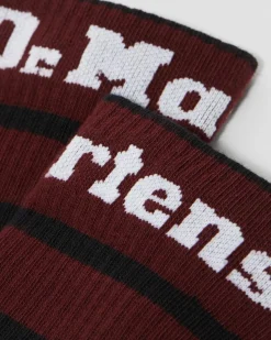 Dr. Martens Chaussettes Athletic Logo En Coton Biologique Mélangé Noir+Rouge Cherry Red+Blanc — Cotton Blend Best