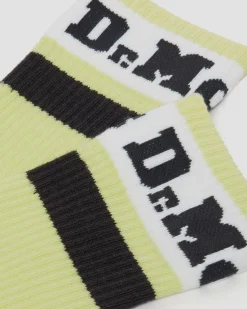 Dr. Martens Chaussettes Athletic Logo En Coton Biologique Mélangé Lime Green — Cotton Blend Cheap