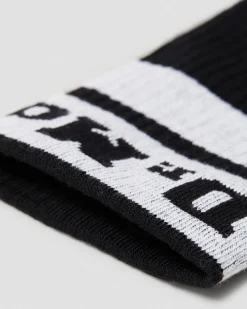 Dr. Martens Chaussettes Athletic Logo En Coton Biologique Mélangé Noir+Blanc — Cotton Blend Fashion