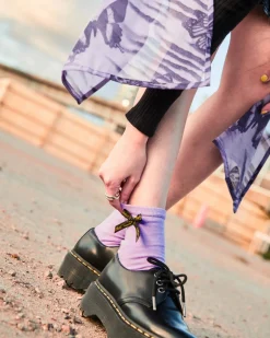 Dr. Martens Chaussettes Basses En Coton Mélangé à Nœud Lilas — Cotton Blend Flash Sale
