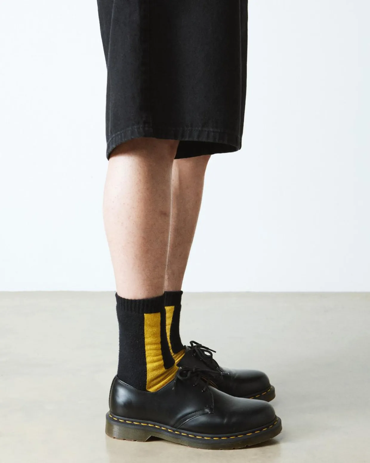 Dr. Martens Chaussettes Double Doc En Coton Mélangé Noir+Jaune — Cotton Blend Store