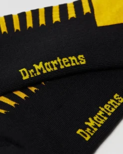 Dr. Martens Chaussettes Double Doc En Coton Mélangé Noir+Jaune — Cotton Blend Store