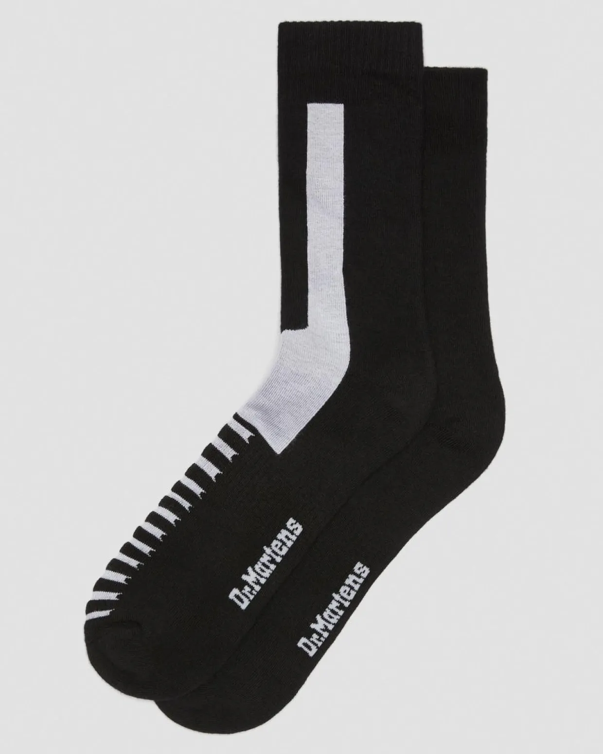 Dr. Martens Chaussettes Double Doc En Coton Mélangé Noir+Blanc — Cotton Blend Hot